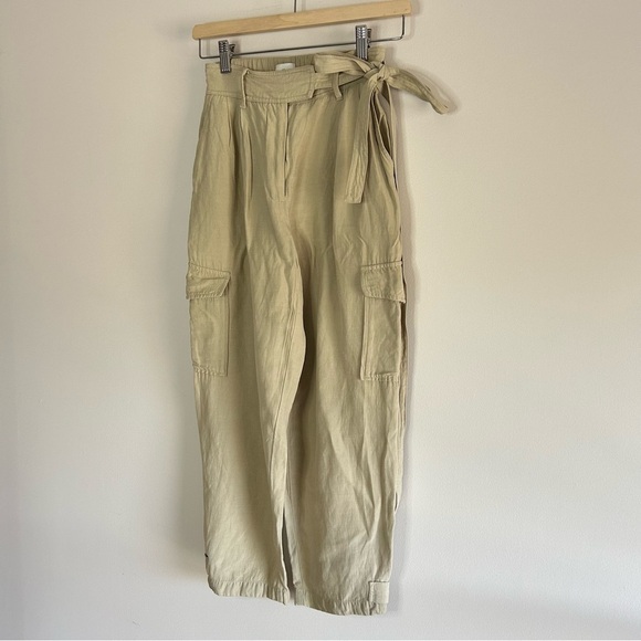 Wilfred Kafka Belted Linen Cargo Pants size 0 - Picture 8 of 8